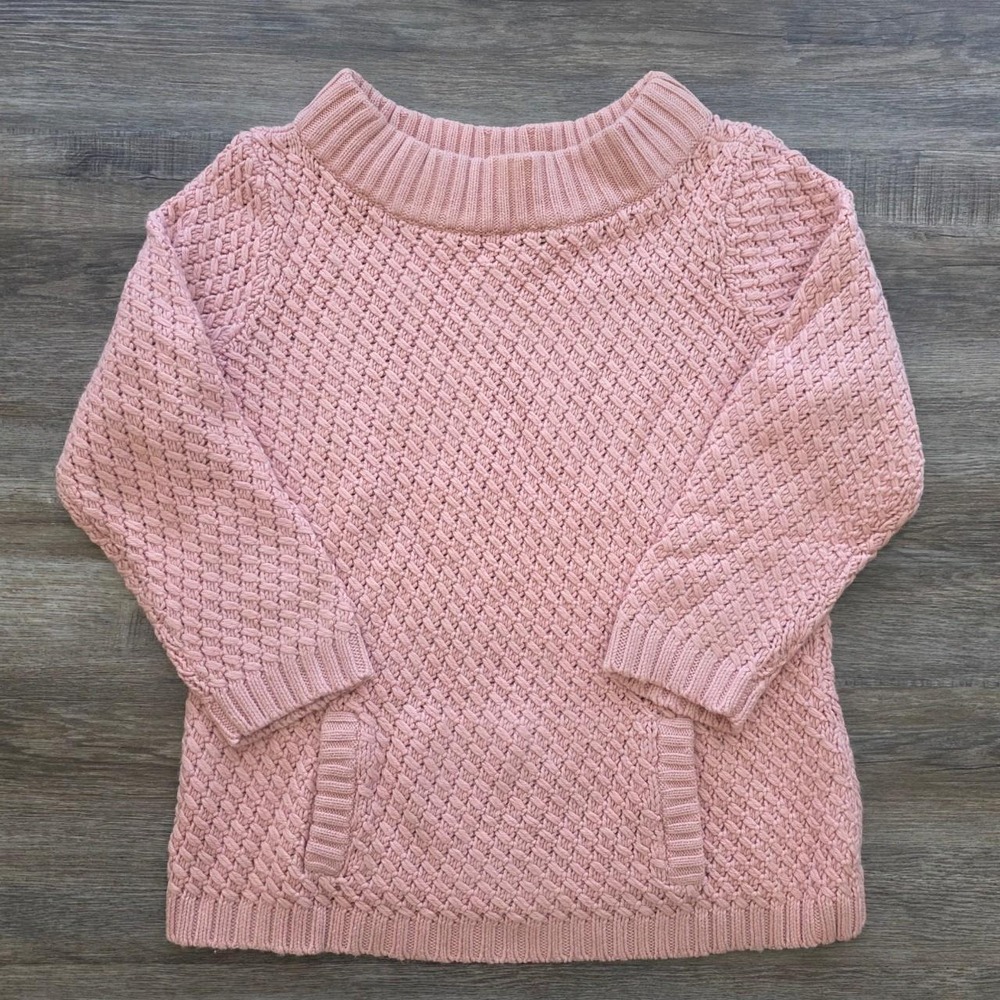 Talbots Petites Vintage Pink Cashmere Angora Blend Basketweave Knit Sweater M